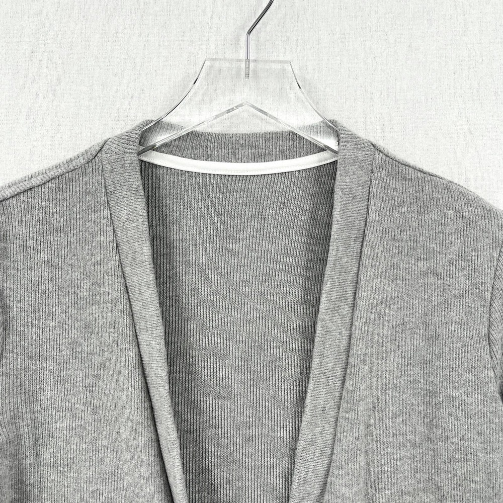 ENZA COSTA Sweater Womens Medium Gray Cropped Long Sleeve Open Cardigan NEW - Picture 3 of 9